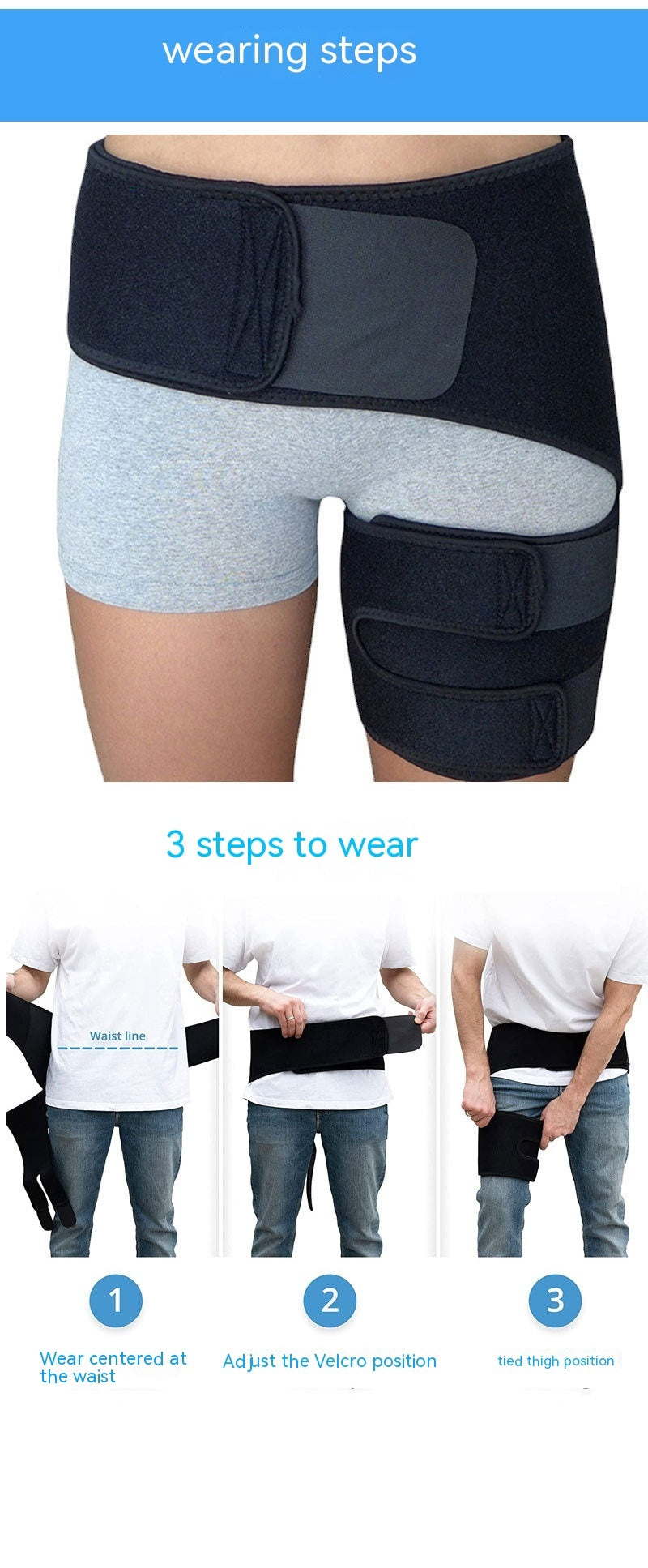 Fitness waist support belt with groin strap, leg guard for strain prevention