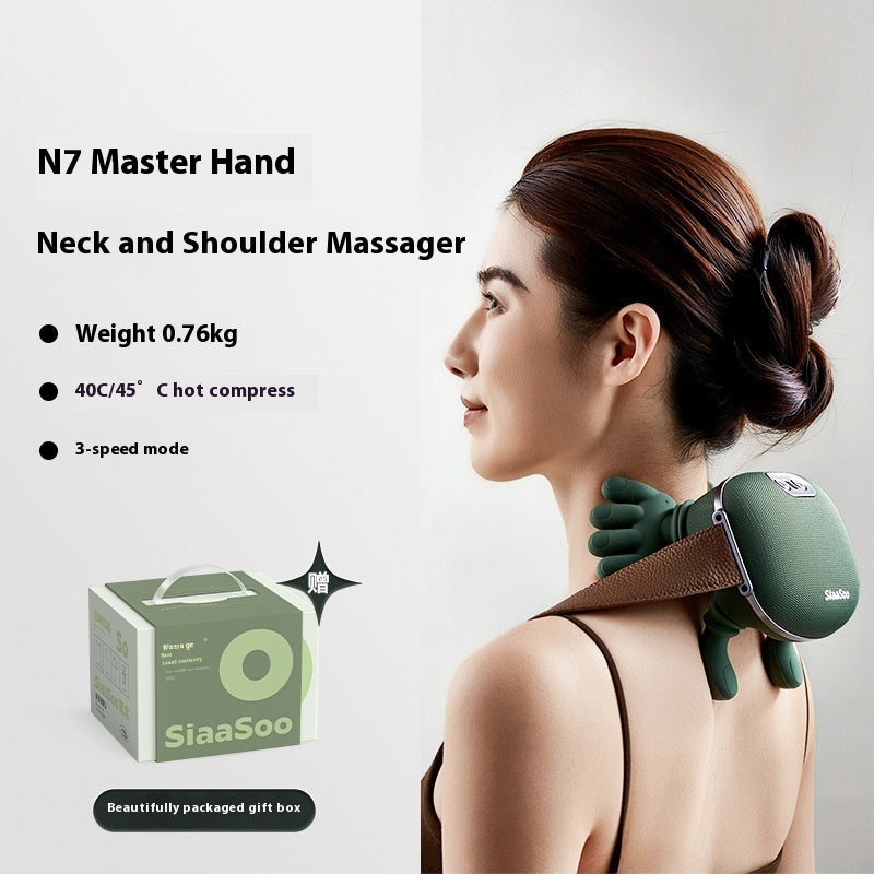 Wireless Neck & Shoulder Massager – Heated Kneading Massage