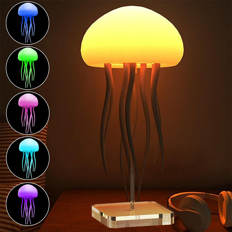 Jellyfish Mood Lamp - Portable LED Night Light for Bedside and Desk Decor