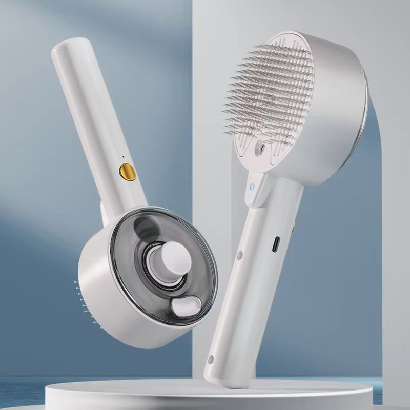 Pawfect Paws Steamy Grooming Brush - 3-in-1 Electric Sprayer & Massager for Cats and Dogs