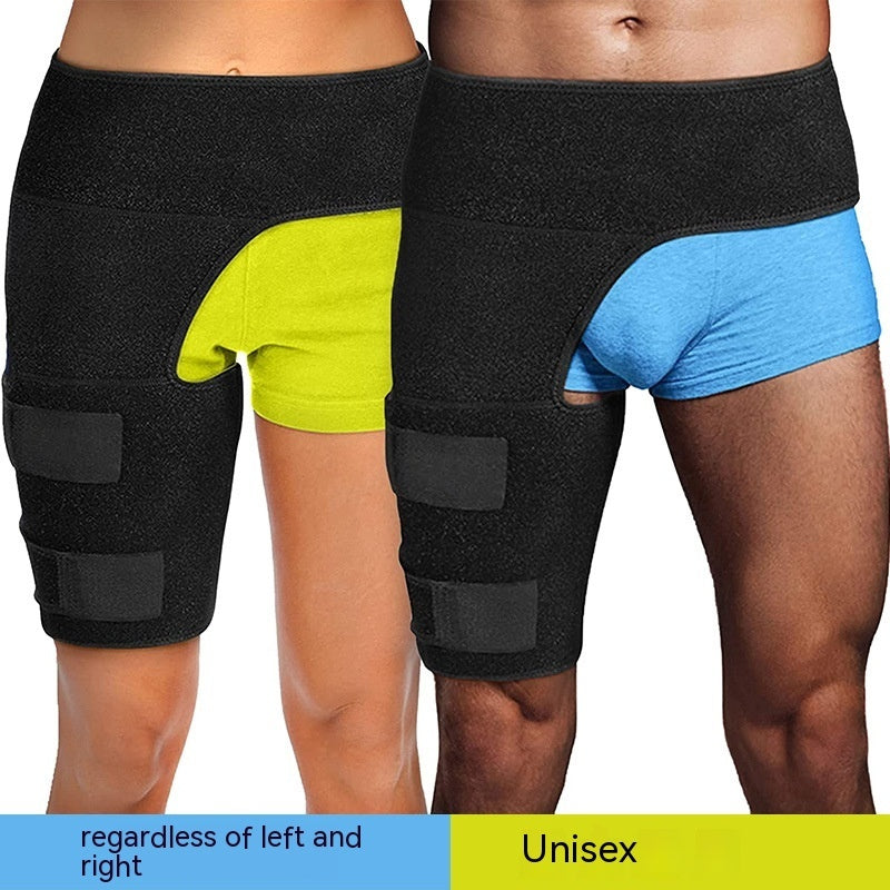 Fitness waist support belt with groin strap, leg guard for strain prevention