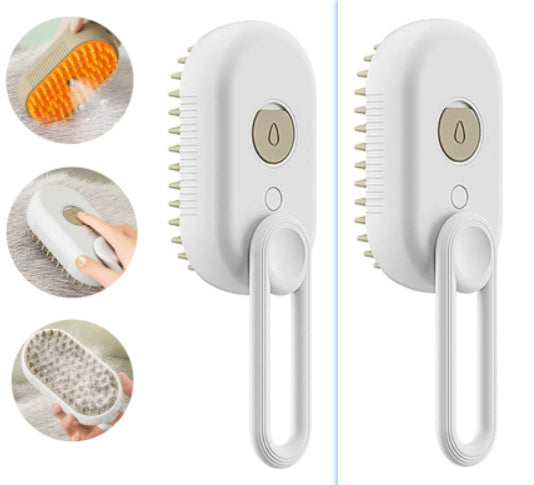 CatMate 3-in-1 Electric Steam Brush for Cats & Dogs - Massage, Groom, & Remove Hair Effortlessly!
