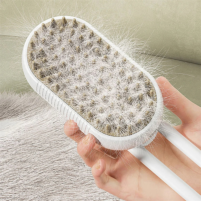 CatMate 3-in-1 Electric Steam Brush for Cats & Dogs - Massage, Groom, & Remove Hair Effortlessly!